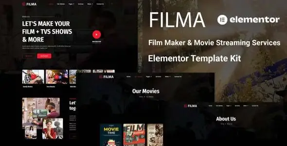Filma – Film Maker & Movie Streaming Services Elementor Template Kit